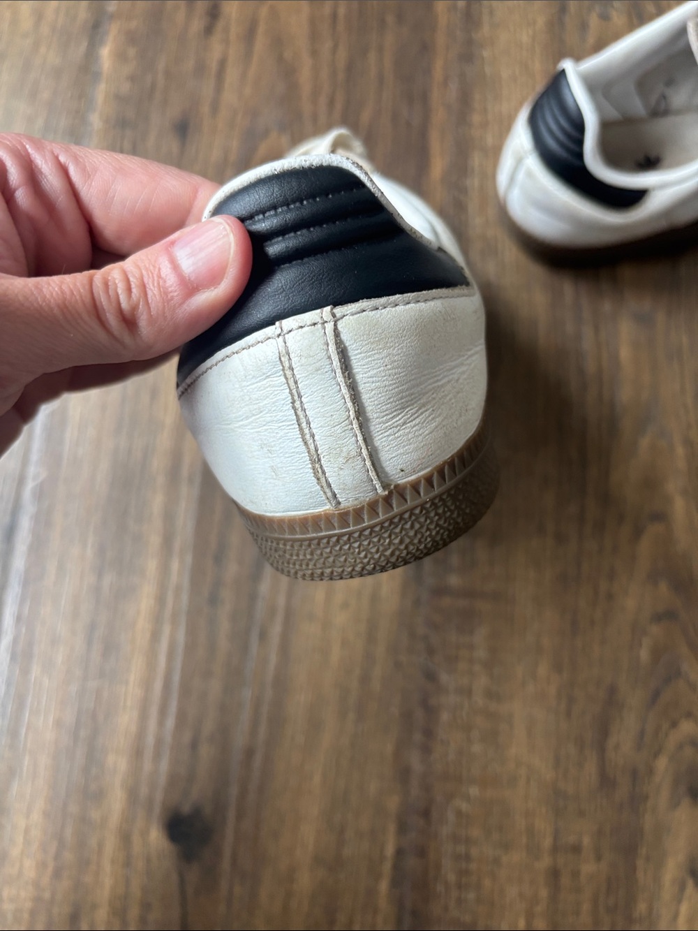 adidas Samba Retro White with Black Stripes and Brown Gum Sole - Picture 12 of 12